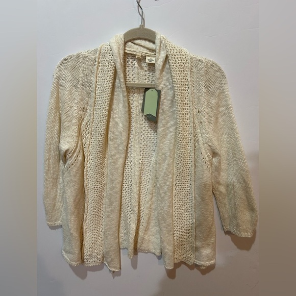 Moth Sweaters - Anthropologie Moth Open Knit Ivory Cardigan Large NWT